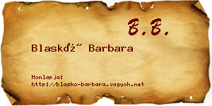 Blaskó Barbara névjegykártya